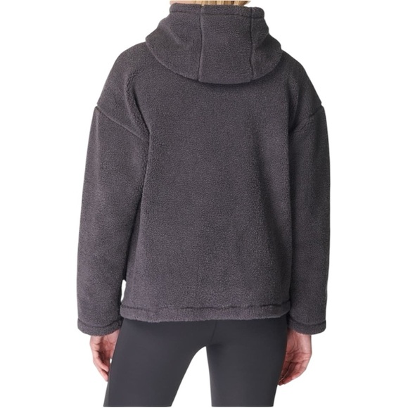 New Sweaty Betty Plush Drawstring Hoodie Medium M Urban Grey Layering Cozy Fall - Picture 13 of 13